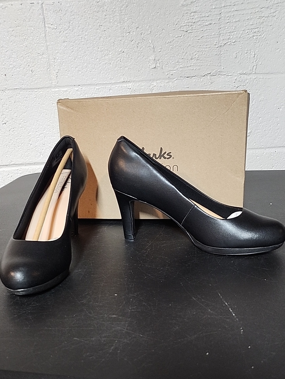 Clarks Adriel Viola Black Women's Mid Heel Pumps